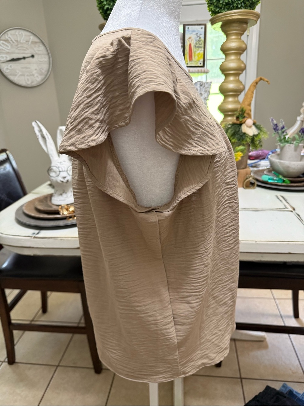 Liberty Love Flutter Sleeve Blouse in Taupe - Picture 3 of 6